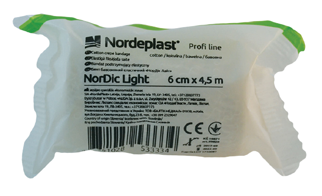 Бинт бавовняний еластичний «НорДік Лайт» 6см*4,5м